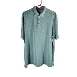 Tommy Bahama Mens Polo Shirt Size L Short Sleeve Button-Up Green